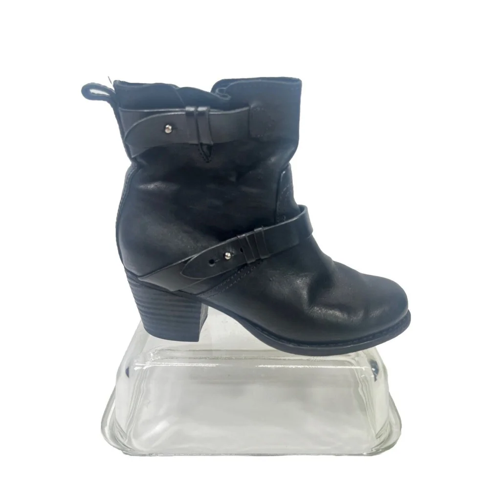Rag & Bone Womens Buckled Zipped Block Heels Ankle Boots Black Size 36‎ EU 6 US